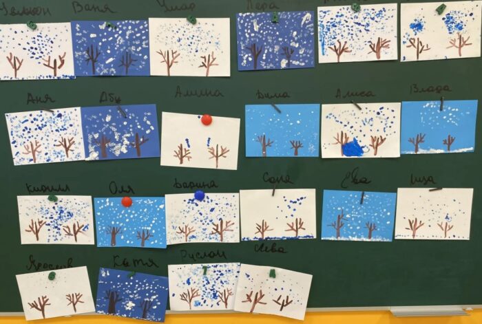 Рисование в нетрадиционной технике «Первый снег» (1)